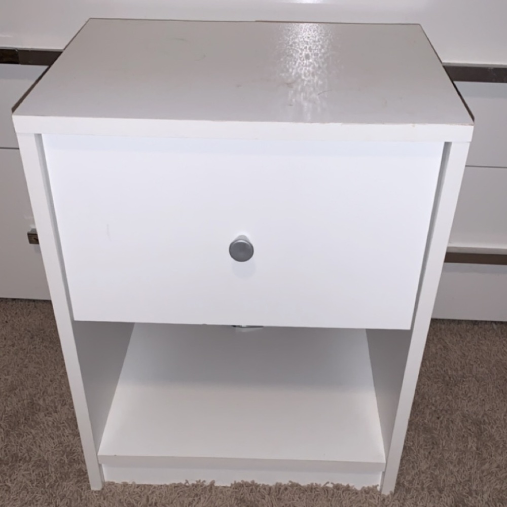 Small white side table
